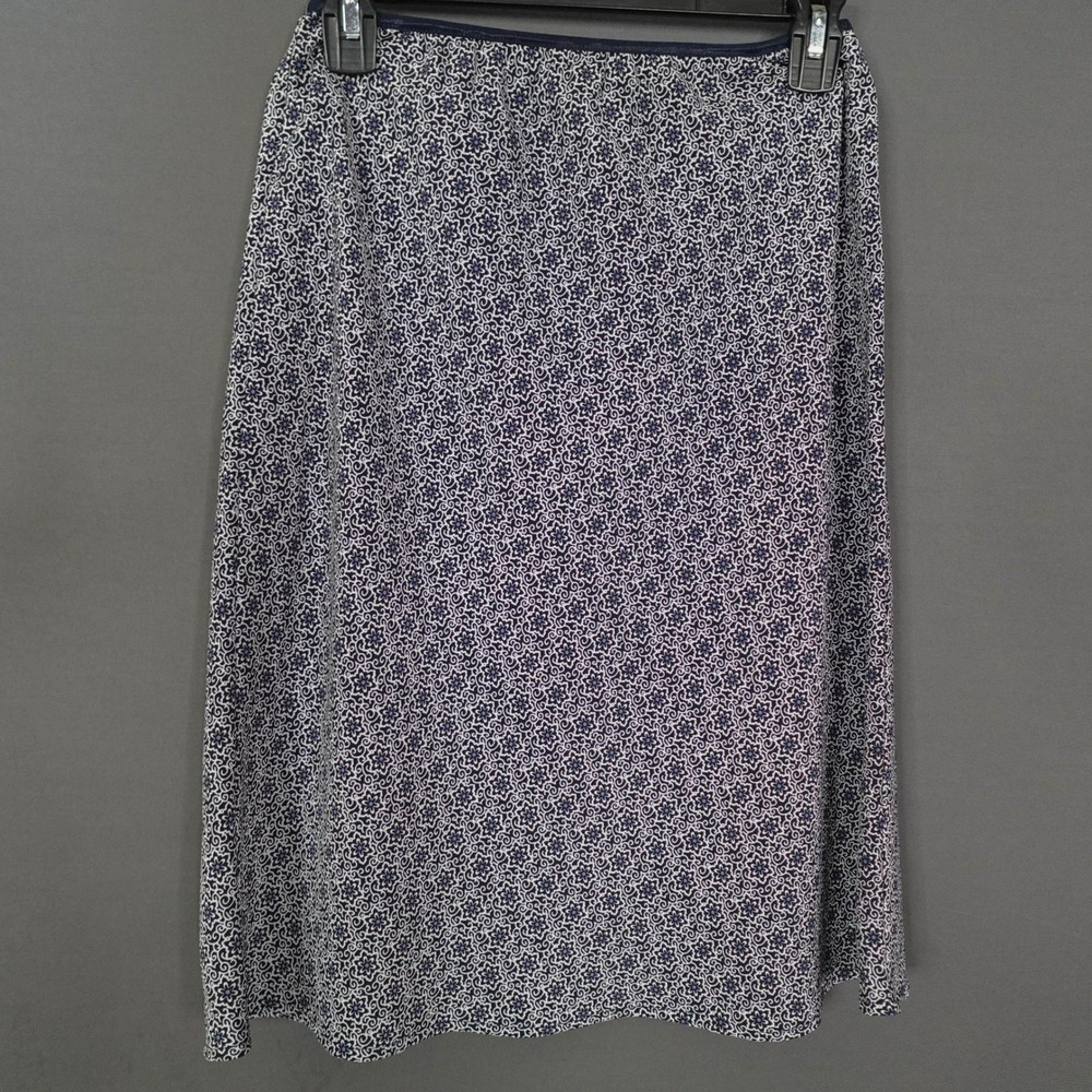 Vintage Studio Skirt Women Small Navy A-Line Structured Floral Scroll Print